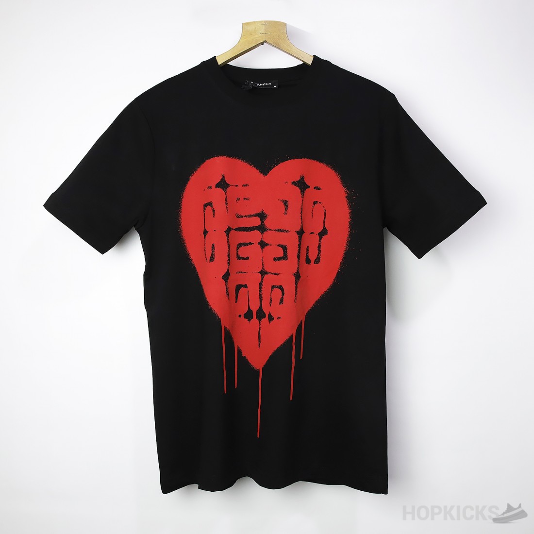 Givenchy Red Heart Printed Black T - Givenchy Kids faux-fur